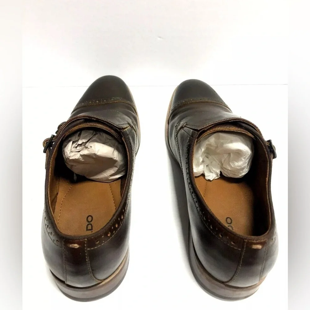 Aldo, Unerrallan, Men’s Brown Leather Oxford Dress Shoes, Size 10.5M